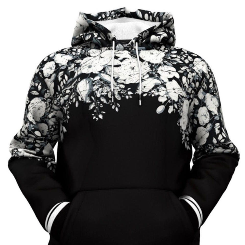 White Floral Hoodie